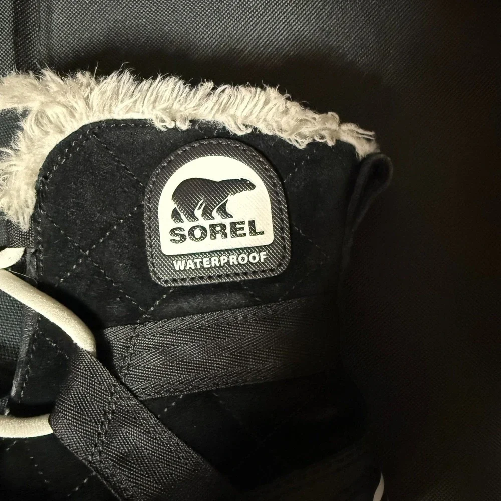 Sorel NL2079-010 Womens Waterproof Winter Snow Boots Black Faux Fur Size‎ 5